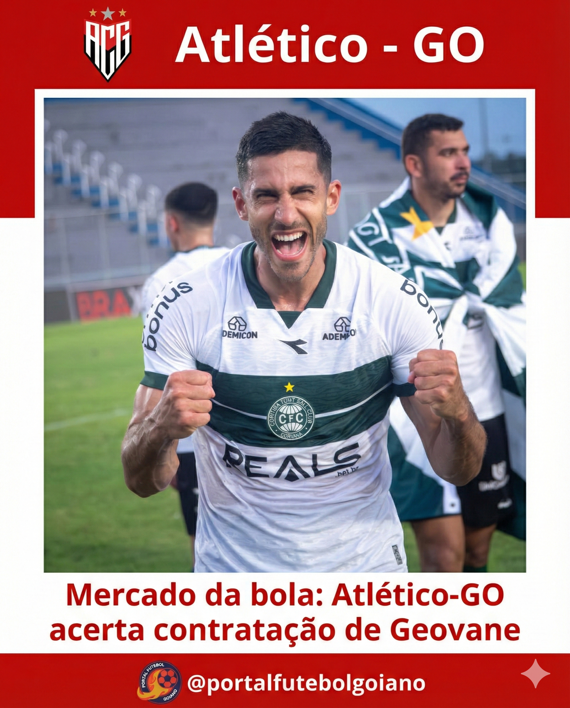 Reforço no Dragão Atlético-GO oficializa contratação do volante Geovane para 2026